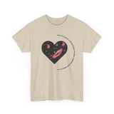 The Very Real Cosmic Connection — Heart Nebula Graphic Tee with Black Text