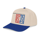 "The Politics Of Distraction" Maze - Mid Profile Baseball Cap — Red & Blue Labyrinth Design