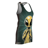 Collar Pop Alien Women's Cut & Sew Racerback Dress (AOP)