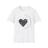 The Very Real Cosmic Connection — Heart Nebula Graphic Tee with Black Text