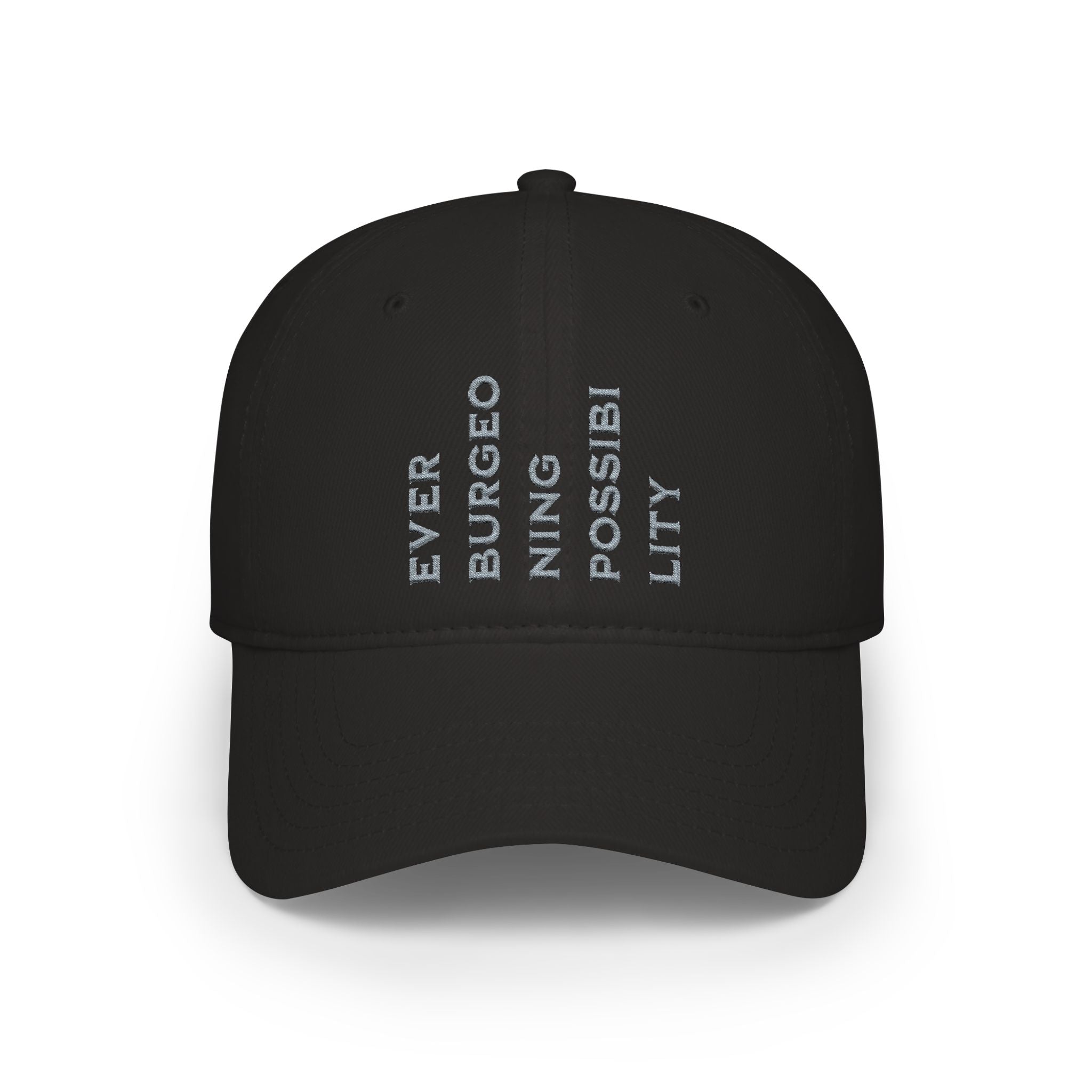 Ever Burgeoning Possibility Baseball Cap — Inspirational Vertical Text Hat