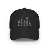 Ever Burgeoning Possibility Baseball Cap — Inspirational Vertical Text Hat