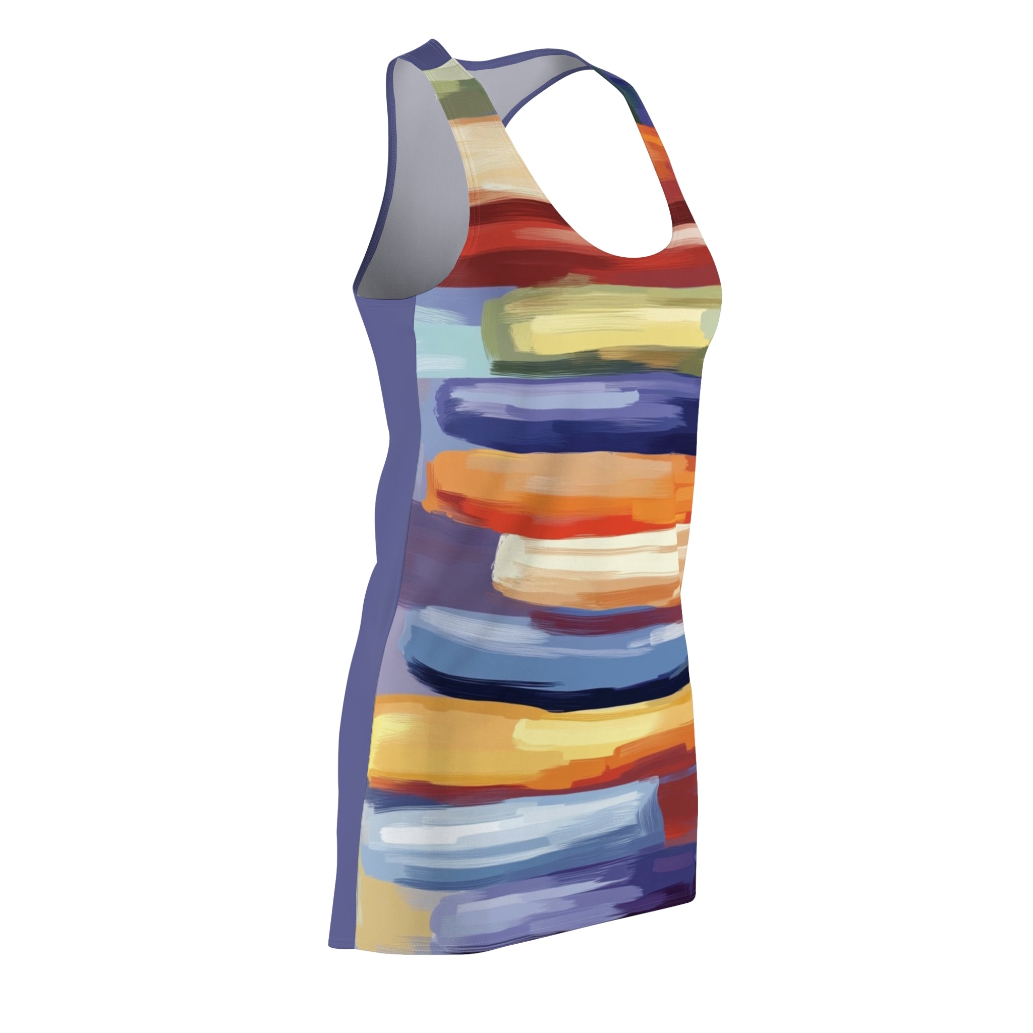 Color Coded Stacked Women's Cut & Sew Racerback Dress (AOP)
