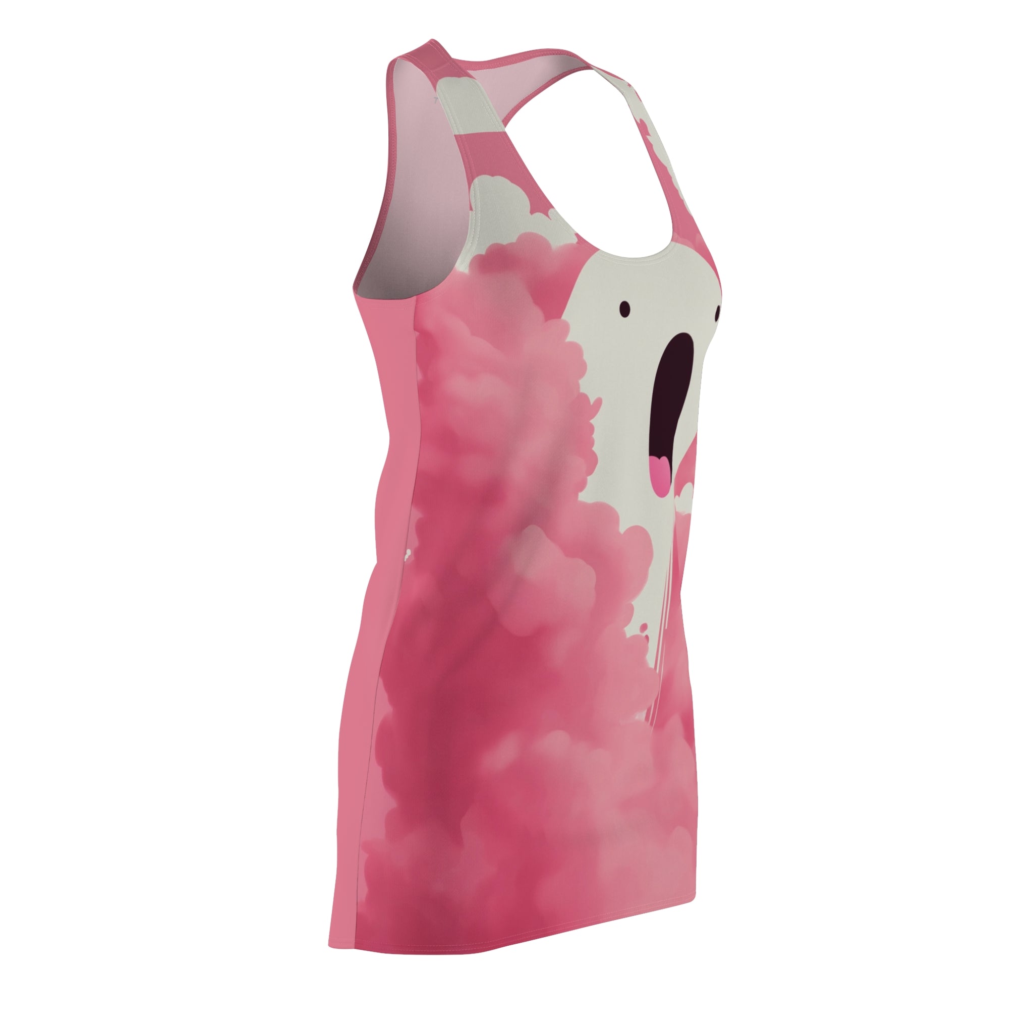 Blow Pink Blow True Dru  Women's Cut & Sew Racerback Dress (AOP)