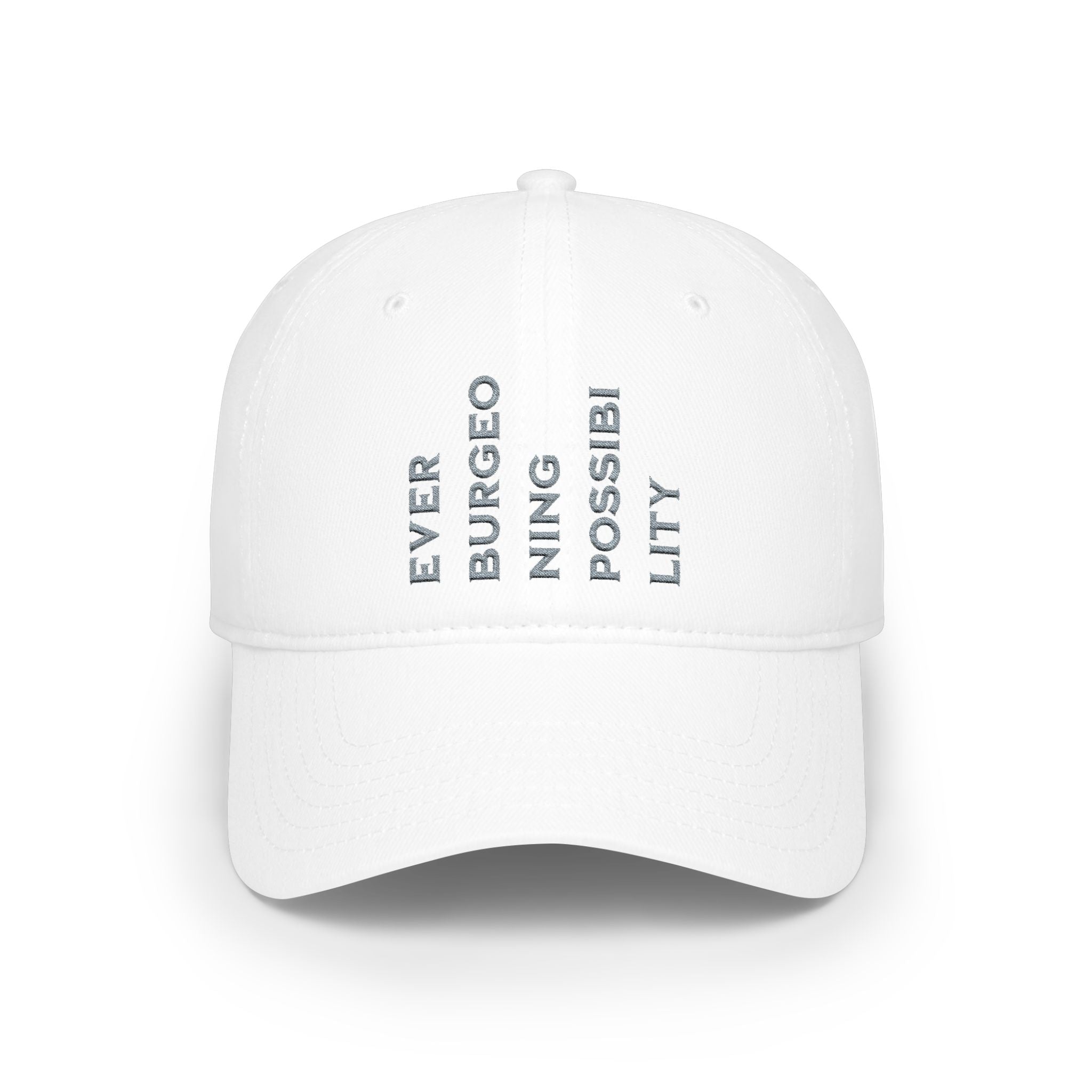 Ever Burgeoning Possibility Baseball Cap — Inspirational Vertical Text Hat