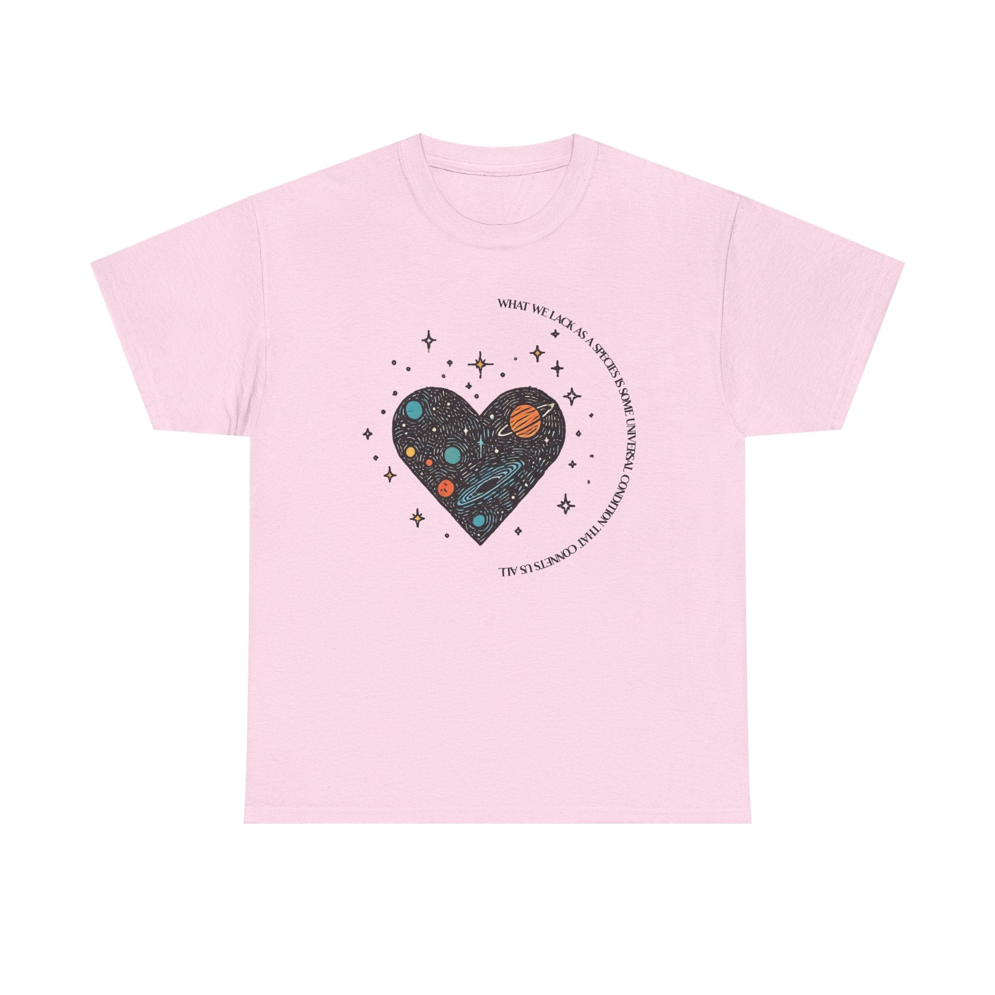 The Very Real Cosmic Connection — Heart Nebula Graphic Tee with Black Text