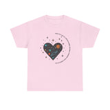 The Very Real Cosmic Connection — Heart Nebula Graphic Tee with Black Text