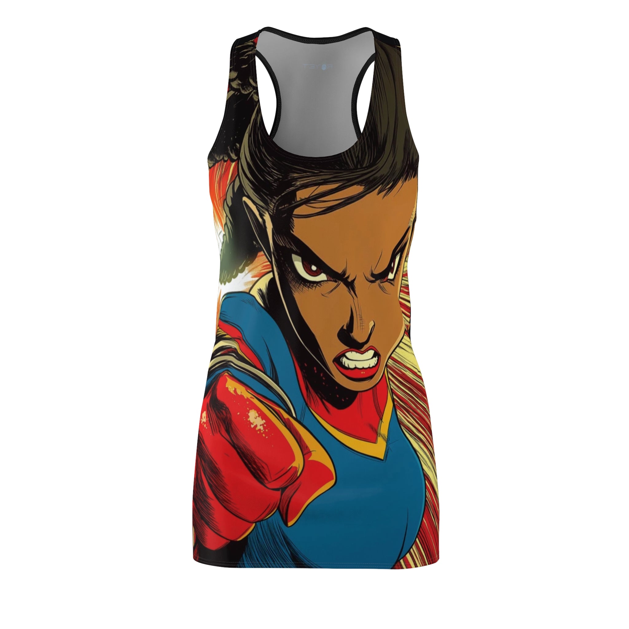 Super Amazing Aaliyah Women's Cut & Sew Racerback Dress (AOP)