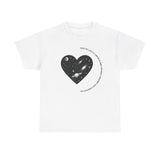 The Very Real Cosmic Connection — Heart Nebula Graphic Tee with Black Text