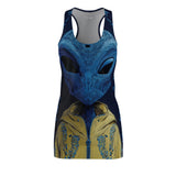 Blue Sun Blue Alien Women's Cut & Sew Racerback Dress (AOP)