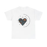 The Very Real Cosmic Connection — Heart Nebula Graphic Tee with Black Text