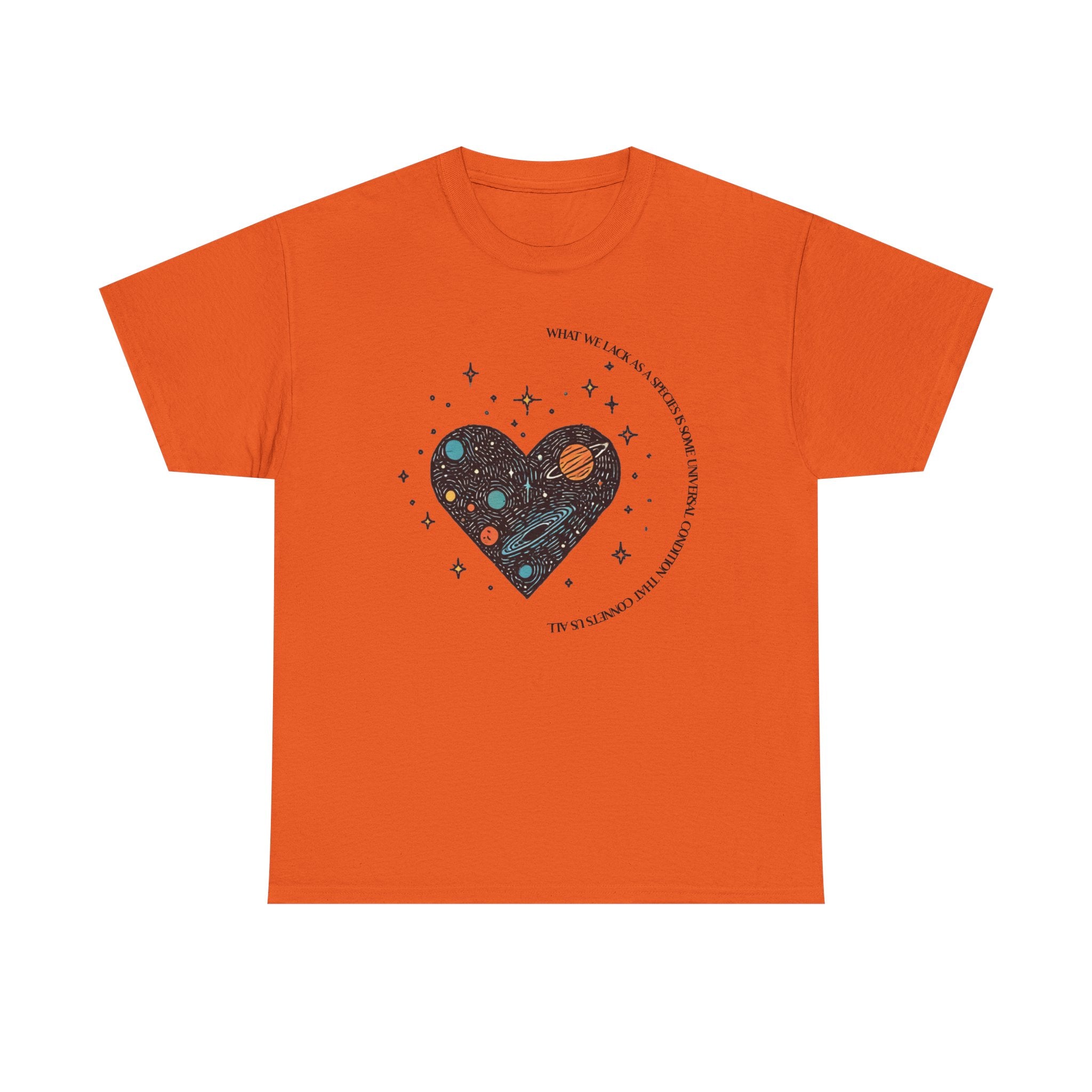 The Very Real Cosmic Connection — Heart Nebula Graphic Tee with Black Text