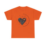 The Very Real Cosmic Connection — Heart Nebula Graphic Tee with Black Text