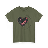 The Very Real Cosmic Connection — Heart Nebula Graphic Tee with Black Text