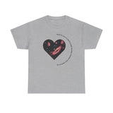 The Very Real Cosmic Connection — Heart Nebula Graphic Tee with Black Text