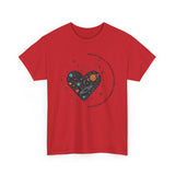 The Very Real Cosmic Connection — Heart Nebula Graphic Tee with Black Text