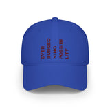 Ever Burgeoning Possibility Baseball Cap — Inspirational Vertical Text Hat