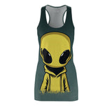 Green Sea Alien Women's Cut & Sew Racerback Dress (AOP)