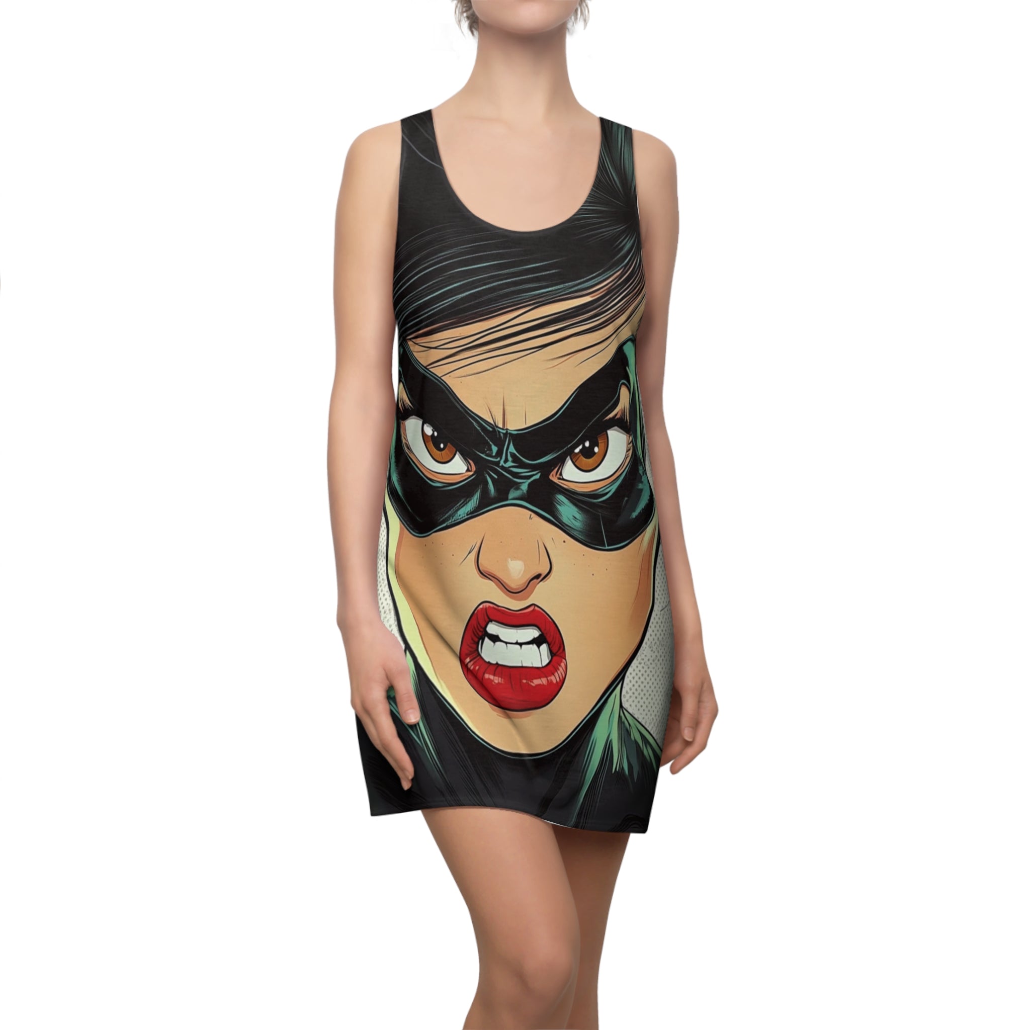 Super Verdant Vera Women's Cut & Sew Racerback Dress (AOP)