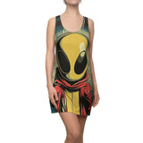Little Red Hoodie Alien Women's Cut & Sew Racerback Dress (AOP)