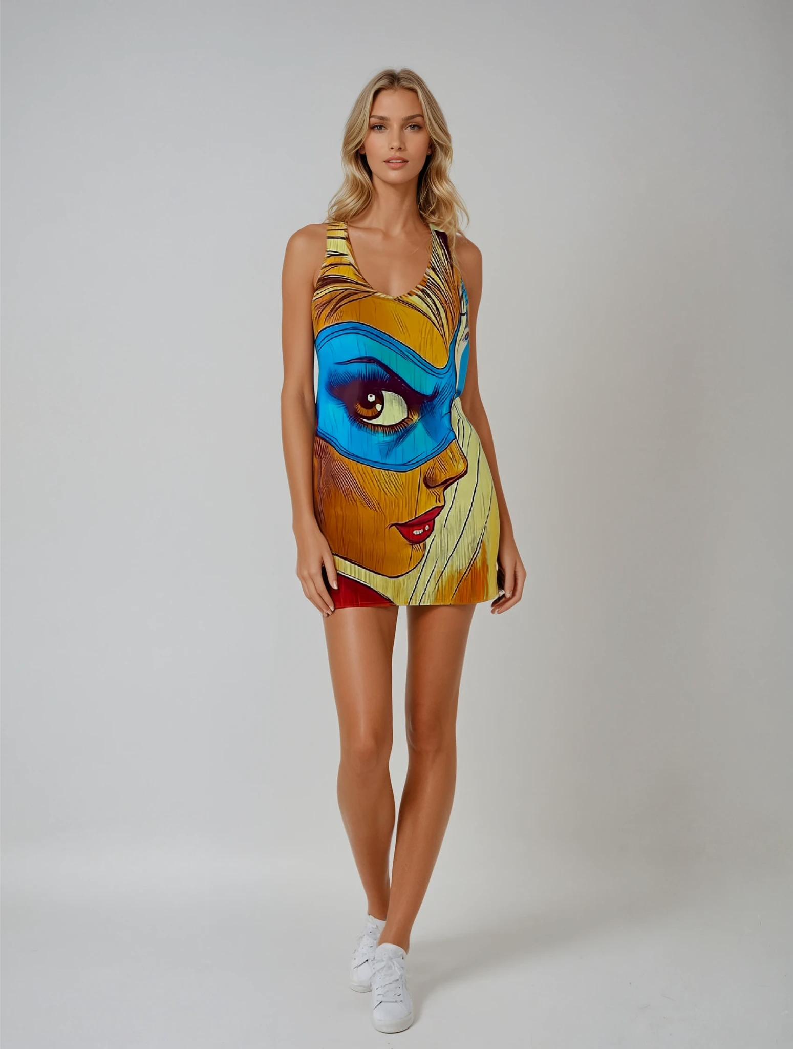 Super Perplexing Pearl Women's Cut & Sew Racerback Dress (AOP)