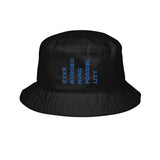 "Ever Burgeoning Possibility" Vertical Text Embroidered Hat
