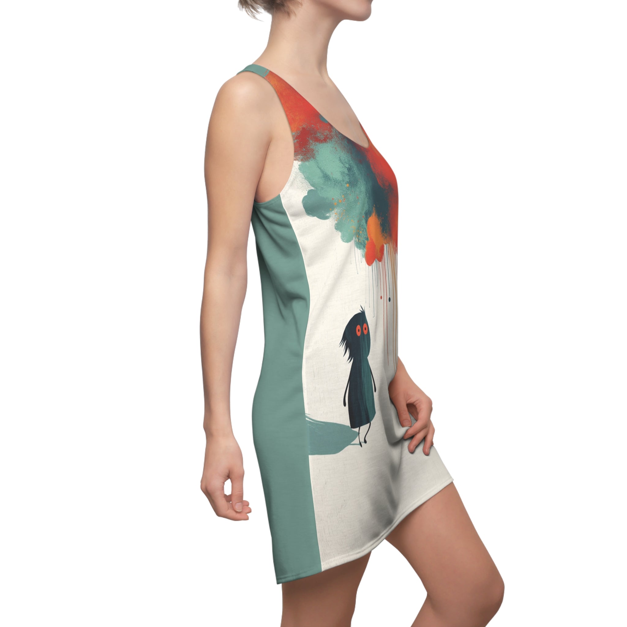 Constant Color Needed Nicola Women's Cut & Sew Racerback Dress (AOP)