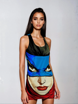 Super Mesmerizing Mary Women's Cut & Sew Racerback Dress (AOP)