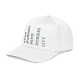 "Ever Burgeoning Possibility" Vertical Text Embroidered Hat