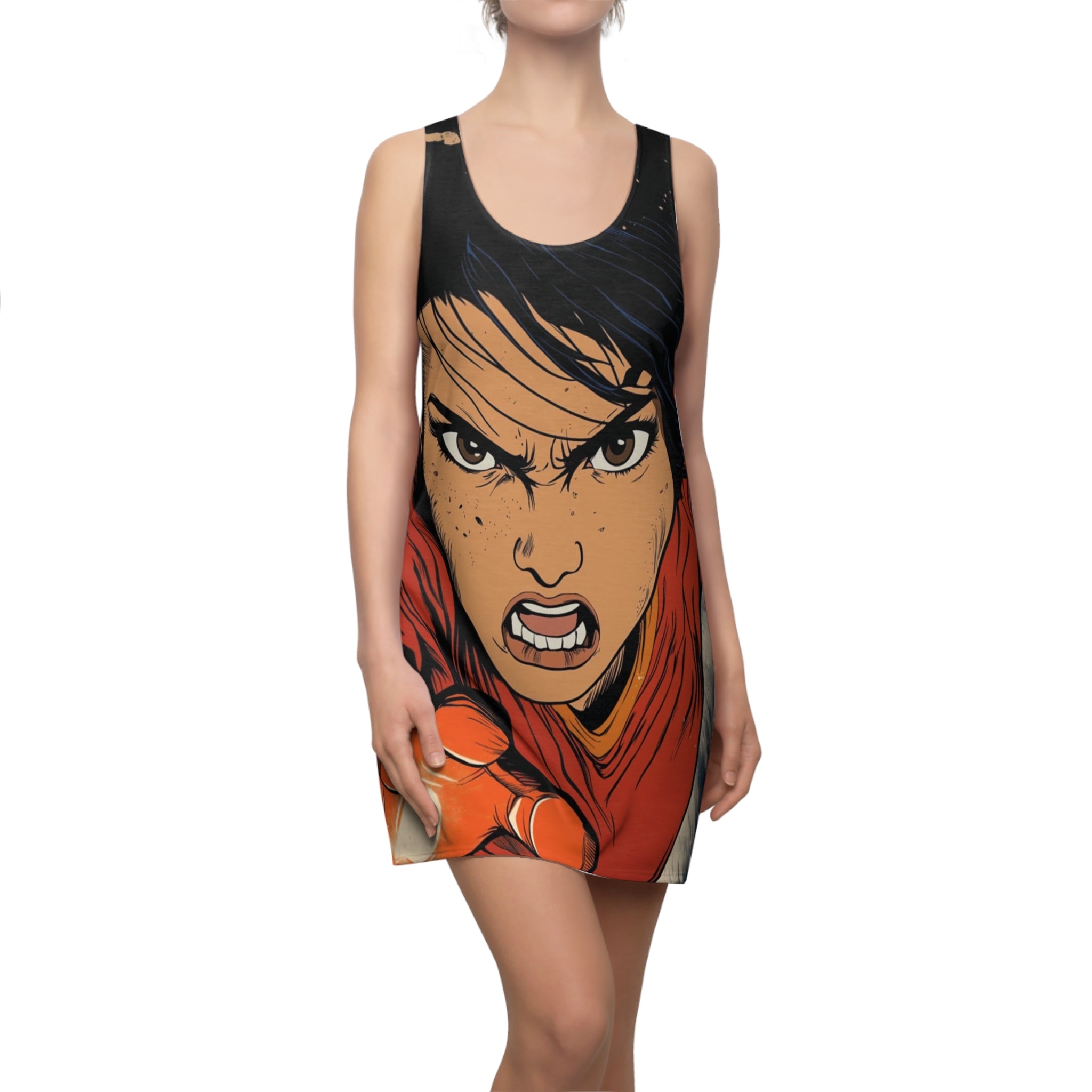 Super Avenging Hannah Women's Cut & Sew Racerback Dress (AOP)