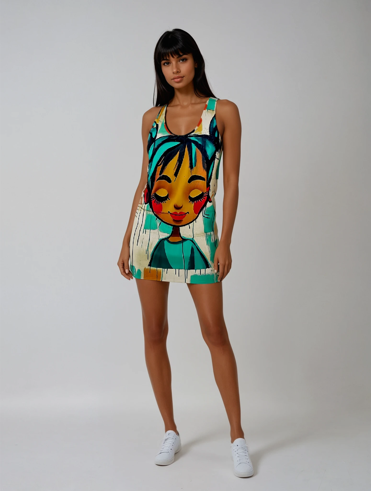 Facing Satisfaction Women's Cut & Sew Racerback Dress (AOP)