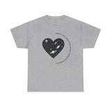 The Very Real Cosmic Connection — Heart Nebula Graphic Tee with Black Text