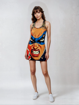 Super Angry Audrey Women's Cut & Sew Racerback Dress (AOP)