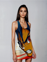 Searing Serena Women's Cut & Sew Racerback Dress (AOP)