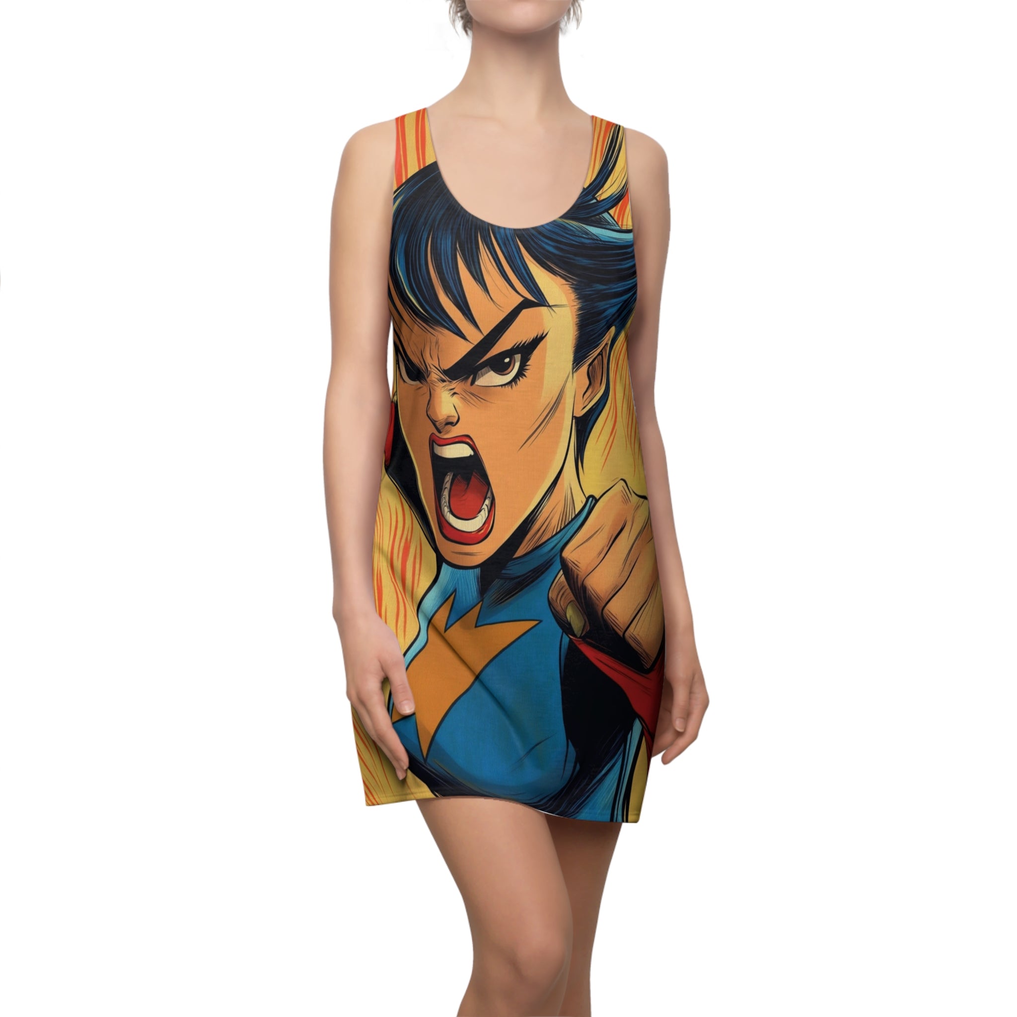 Super No Nonsense Nat Women's Cut & Sew Racerback Dress (AOP)