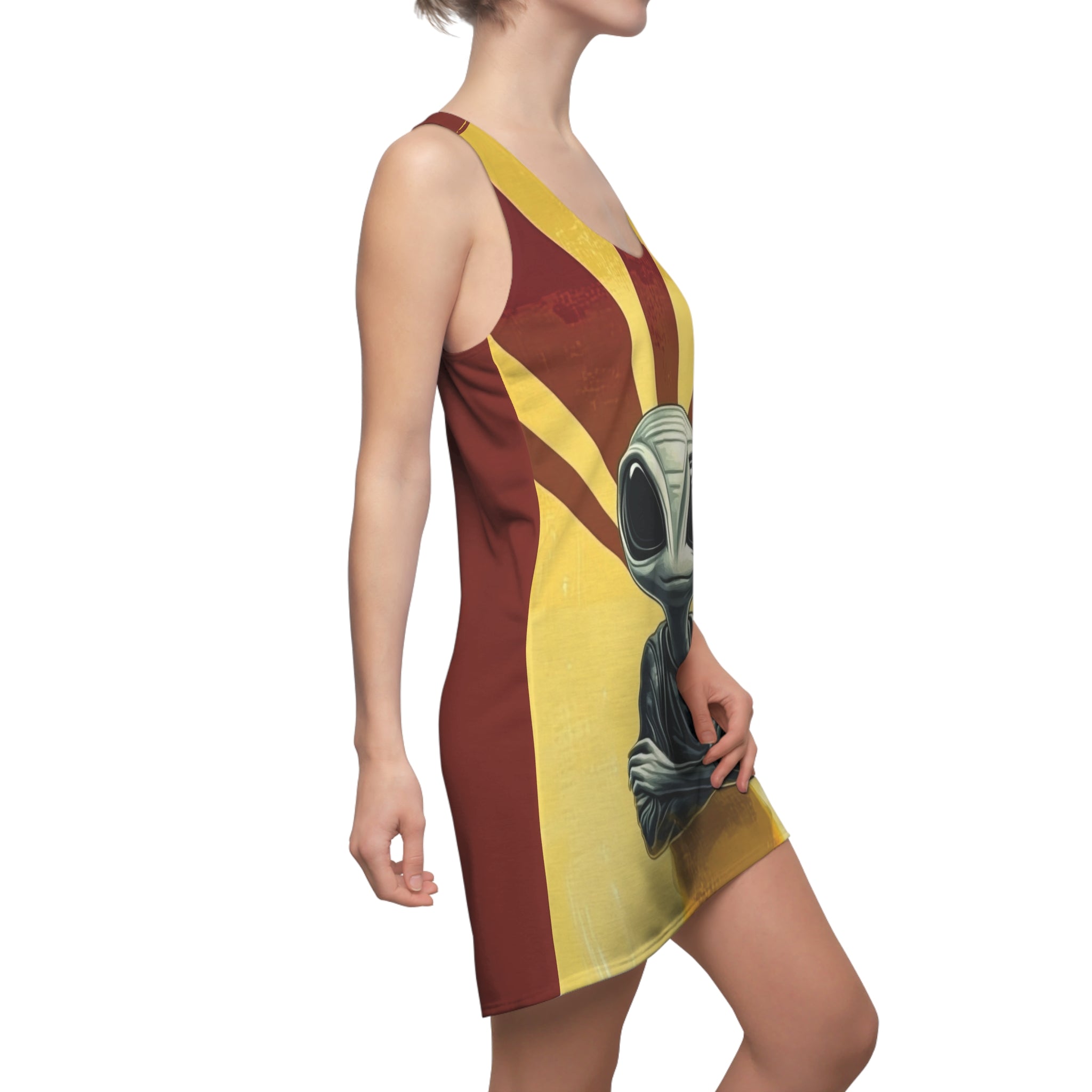 Resting Rise Alien Women's Cut & Sew Racerback Dress (AOP)
