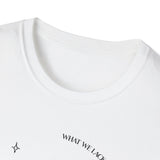 The Very Real Cosmic Connection — Heart Nebula Graphic Tee with Black Text