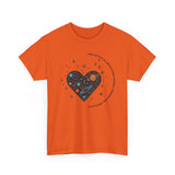 The Very Real Cosmic Connection — Heart Nebula Graphic Tee with Black Text