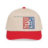 "The Politics Of Distraction" Maze - Mid Profile Baseball Cap — Red & Blue Labyrinth Design