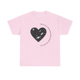 The Very Real Cosmic Connection — Heart Nebula Graphic Tee with Black Text