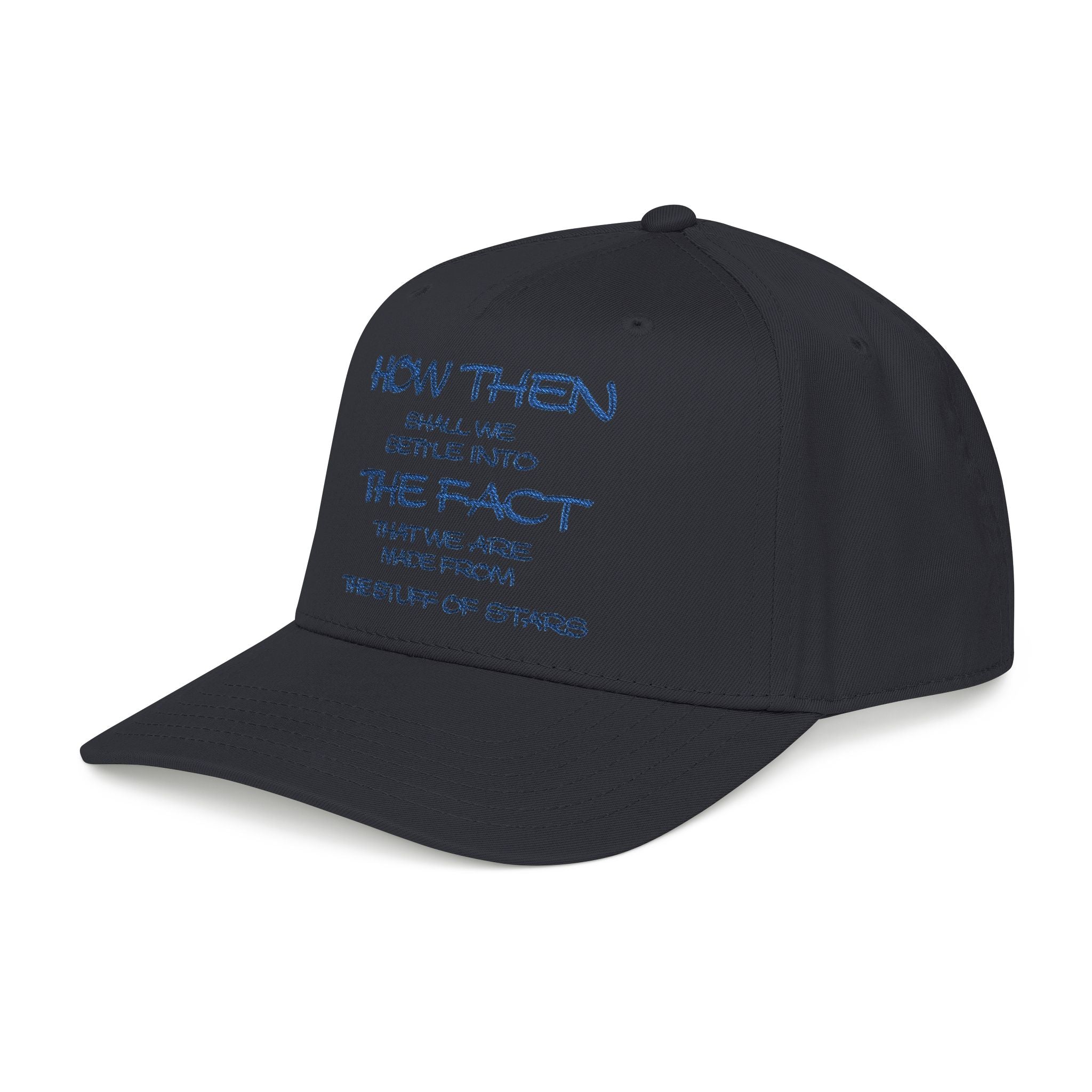 "How Then Shall We Settle Into the Fact that we are made of star stuff." Embroidered Baseball Cap