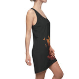 Waiting To Do Something Orange Women's Cut & Sew Racerback Dress (AOP)