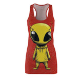 Inches Of Pure Bad Azz Alien Women's Cut & Sew Racerback Dress (AOP)