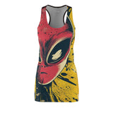 Side Eye Alien Women's Cut & Sew Racerback Dress (AOP)