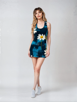 Daisey's Competing With The Blues Women's Cut & Sew Racerback Dress (AOP)