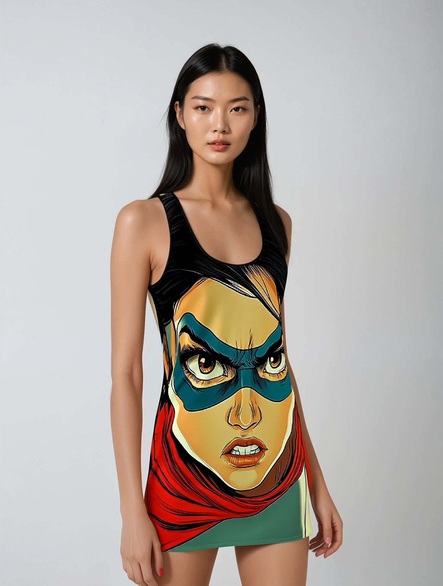 Super Titan Tomoe Women's Cut & Sew Racerback Dress (AOP)