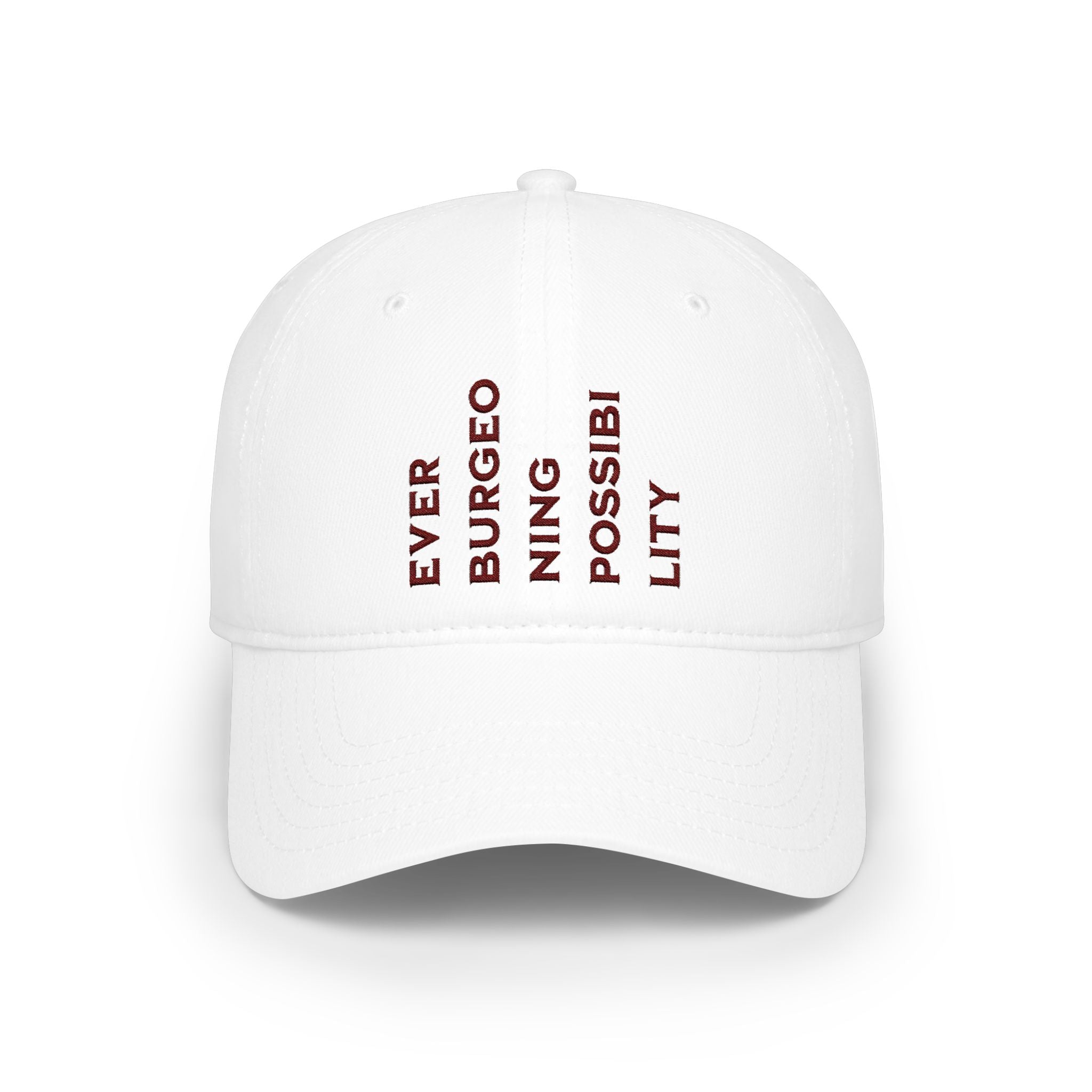 Ever Burgeoning Possibility Baseball Cap — Inspirational Vertical Text Hat