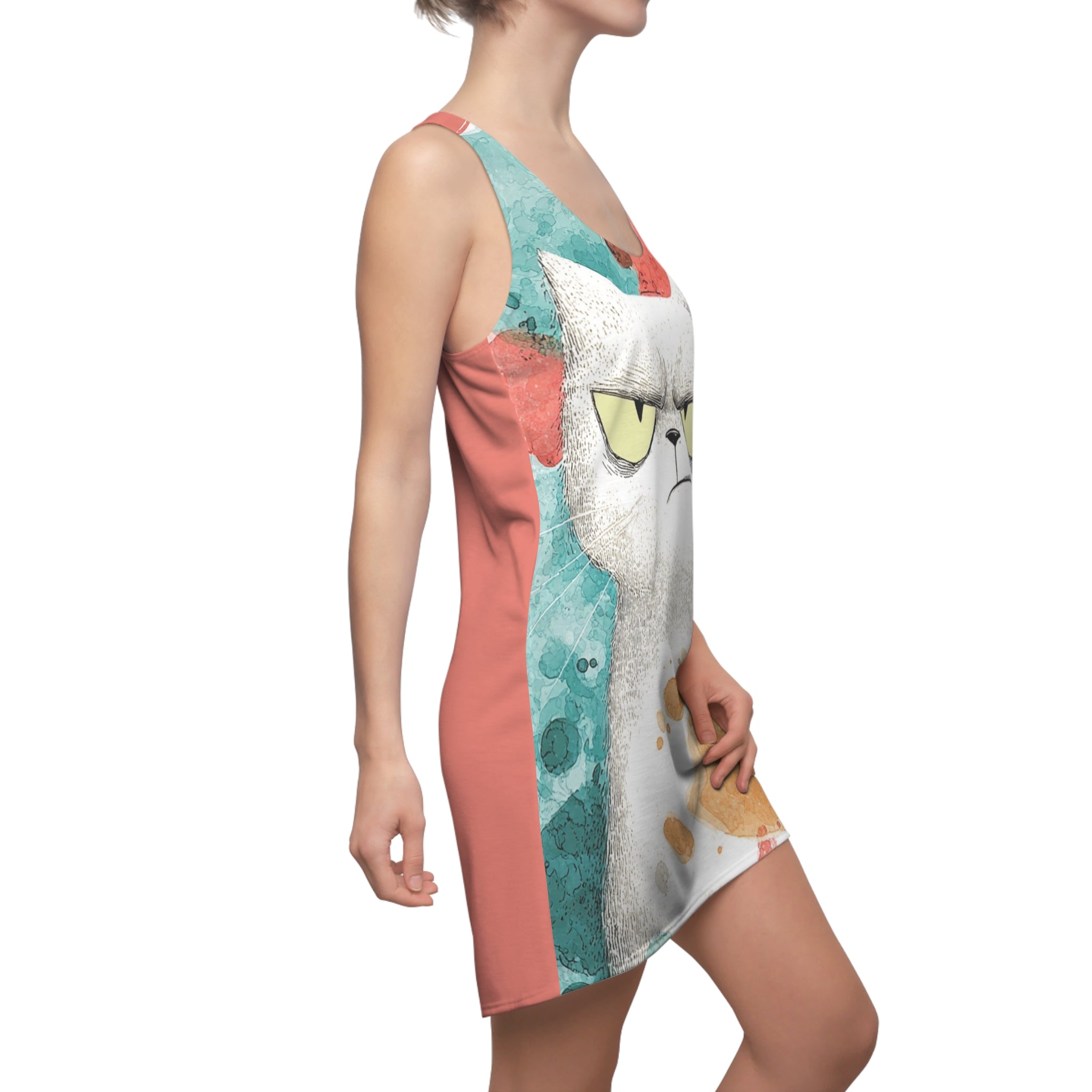 Fun Times Fat Head Women's Cut & Sew Racerback Dress (AOP)