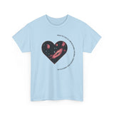 The Very Real Cosmic Connection — Heart Nebula Graphic Tee with Black Text