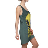 Green Sea Alien Women's Cut & Sew Racerback Dress (AOP)